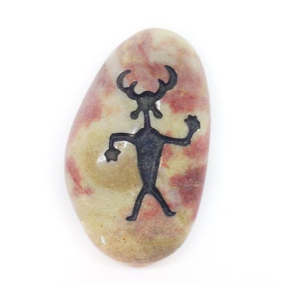 Rock Engraved Meditation Warrior - Picture 1 of 4